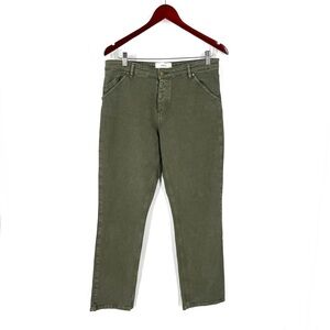 Ba&Sh Womens Slim Straight Leg Stretch Denim Jeans Green Size 10